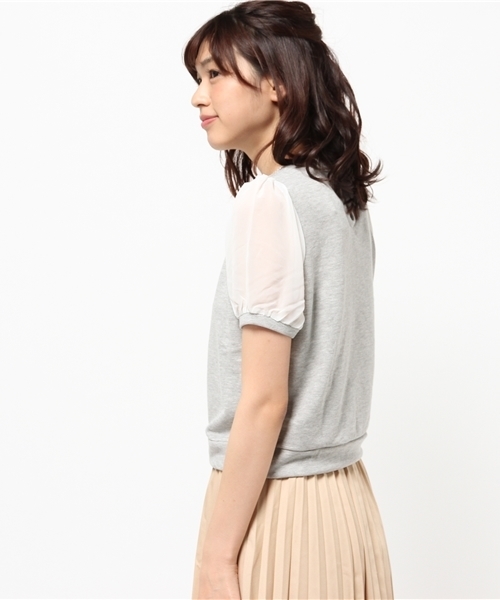 WEGO（ウィゴー）の「WEGO/パールシフォンスリーブスウェット（スウェット・レディース・ネイビー/杢グレー/オフホワイト・FREE）」の8枚目の写真