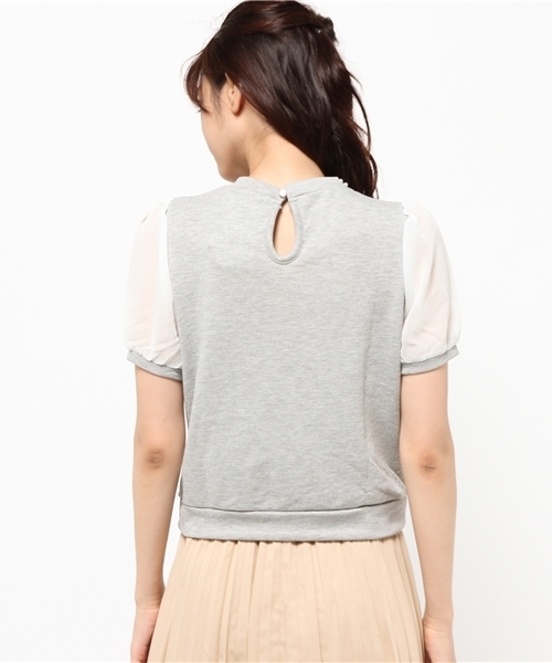 WEGO（ウィゴー）の「WEGO/パールシフォンスリーブスウェット（スウェット・レディース・ネイビー/杢グレー/オフホワイト・FREE）」の9枚目の写真