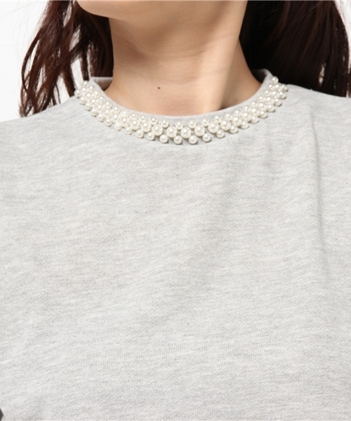 WEGO（ウィゴー）の「WEGO/パールシフォンスリーブスウェット（スウェット・レディース・ネイビー/杢グレー/オフホワイト・FREE）」の10枚目の写真