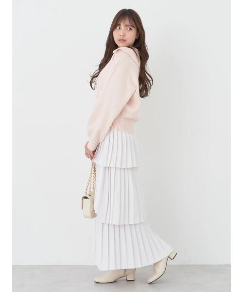 earth music&ecology（アースミュージックアンドエコロジー）の「BIG襟ニットプルオーバー（ニット/セーター・レディース・ピンク/ミント/ライトベージュ・FREE）」の12枚目の写真