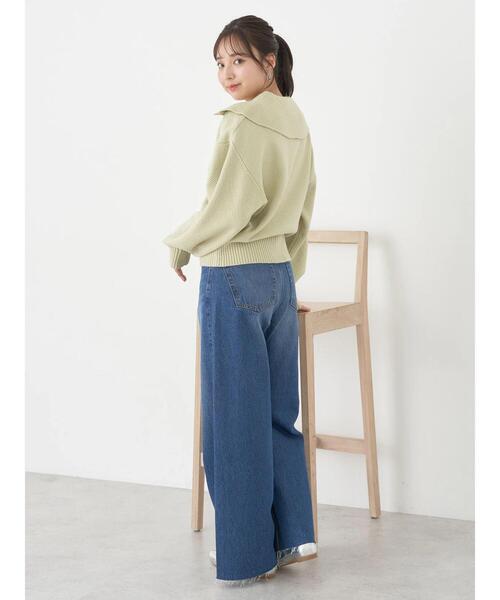 earth music&ecology（アースミュージックアンドエコロジー）の「BIG襟ニットプルオーバー（ニット/セーター・レディース・ピンク/ミント/ライトベージュ・FREE）」の21枚目の写真