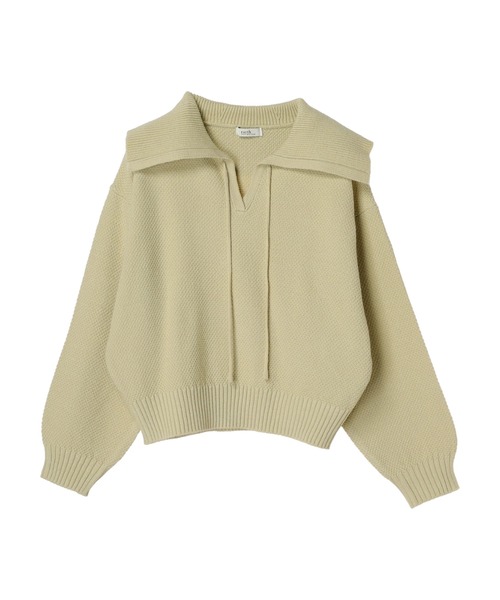 earth music&ecology（アースミュージックアンドエコロジー）の「BIG襟ニットプルオーバー（ニット/セーター・レディース・ピンク/ミント/ライトベージュ・FREE）」の4枚目の写真