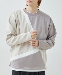 j.n.r.d/スウェード切替フェイクレイヤードプルパーカー