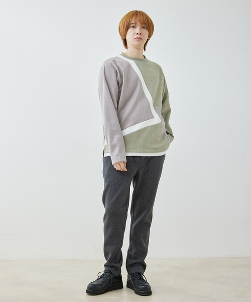  j.n.r.d（ジェー・エヌ・アール・ディー）の「j.n.r.d/スウェード切替フェイクレイヤードプルパーカー（Tシャツ/カットソー・メンズ・ライトグリーン/キナリ/サックスブルー・L/LL/M）」の8枚目の写真