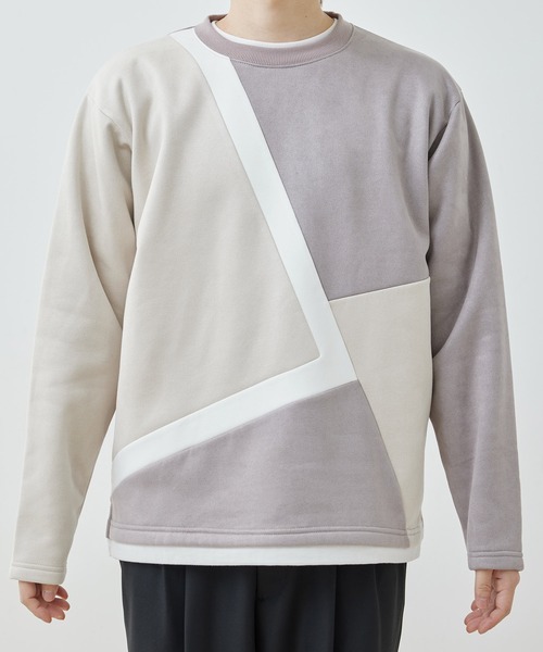  j.n.r.d（ジェー・エヌ・アール・ディー）の「j.n.r.d/スウェード切替フェイクレイヤードプルパーカー（Tシャツ/カットソー・メンズ・ライトグリーン/キナリ/サックスブルー・L/LL/M）」の11枚目の写真