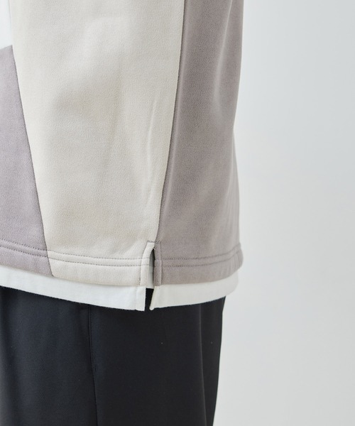  j.n.r.d（ジェー・エヌ・アール・ディー）の「j.n.r.d/スウェード切替フェイクレイヤードプルパーカー（Tシャツ/カットソー・メンズ・ライトグリーン/キナリ/サックスブルー・L/LL/M）」の17枚目の写真