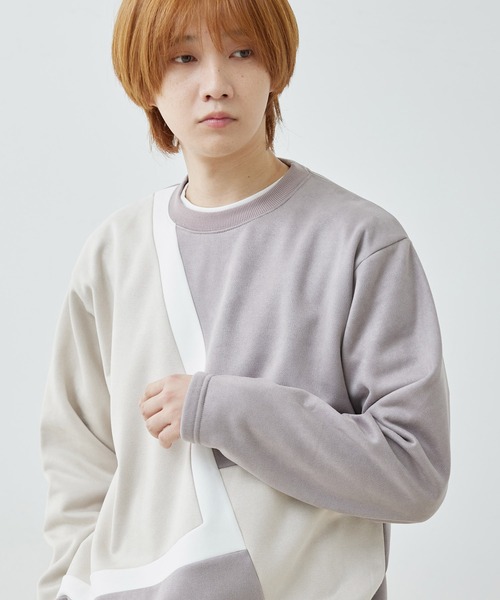  j.n.r.d（ジェー・エヌ・アール・ディー）の「j.n.r.d/スウェード切替フェイクレイヤードプルパーカー（Tシャツ/カットソー・メンズ・ライトグリーン/キナリ/サックスブルー・L/LL/M）」の18枚目の写真