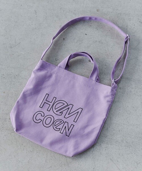 HeM（ヘム）の「HeM（ヘム）別注2WAYロゴトートバッグ（トートバッグ・メンズ・ブラック/ダークグリーン/オフホワイト/ライラック/ネイビー/ピンク・FREE）」の5枚目の写真