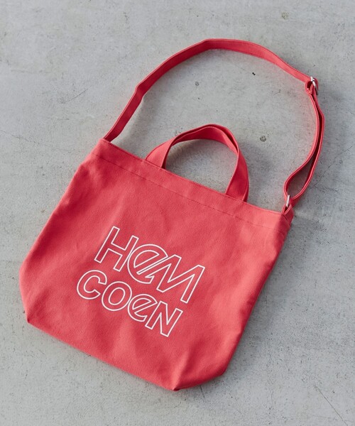 HeM（ヘム）の「HeM（ヘム）別注2WAYロゴトートバッグ（トートバッグ・メンズ・ブラック/ダークグリーン/オフホワイト/ライラック/ネイビー/ピンク・FREE）」の6枚目の写真