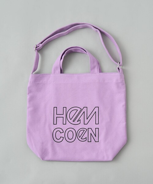 HeM（ヘム）の「HeM（ヘム）別注2WAYロゴトートバッグ（トートバッグ・メンズ・ブラック/ダークグリーン/オフホワイト/ライラック/ネイビー/ピンク・FREE）」の12枚目の写真