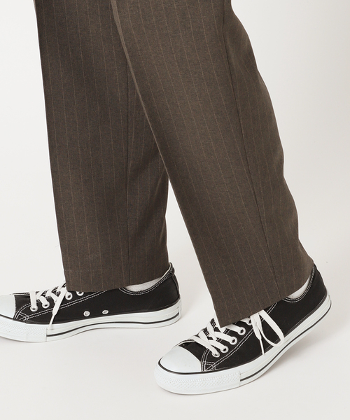 417 EDIFICE（フォーワンセブンエディフィス）の「ストライプトロ 2タック イージーパンツ（スラックス・メンズ・ブラック/ブラウン・SMALL/MEDIUM/LARGE）」の9枚目の写真