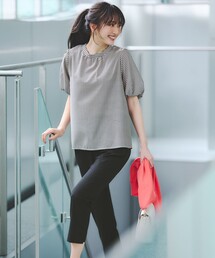 【洗える】シアーストライプ ブラウス