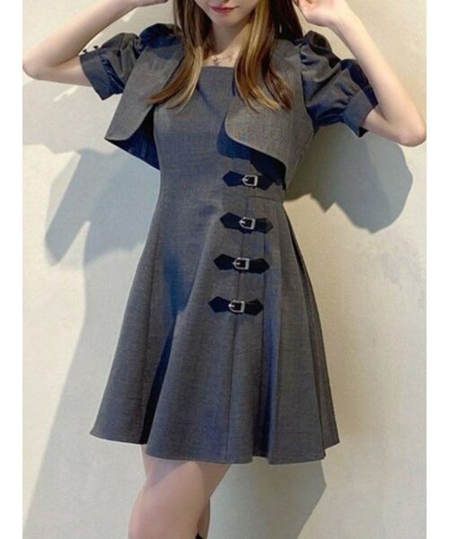 EATME（イートミー）の「ベルテッドセットワンピース（ワンピース・レディース・ブラック/ベージュ/その他1/ブルー・SMALL/MEDIUM）」の4枚目の写真