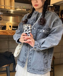 AS KNOW AS plus | ◎ノーカラービッグシルエットデニムジャケット(デニムジャケット)