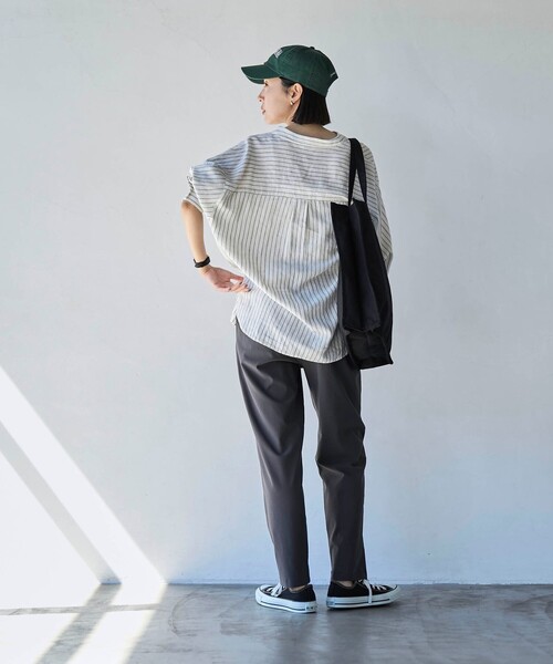 coen（コーエン）の「接触冷感リネンレーヨンバンドカラーシャツ（シャツ/ブラウス・レディース・ナチュラル/ライラック/ライム/ダークグレー/その他1・M/L）」の20枚目の写真