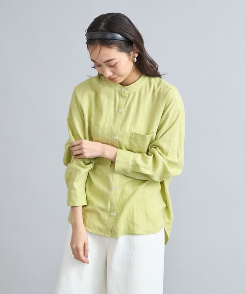 coen（コーエン）の「接触冷感リネンレーヨンバンドカラーシャツ（シャツ/ブラウス・レディース・ナチュラル/ライラック/ライム/ダークグレー/その他1・M/L）」の22枚目の写真