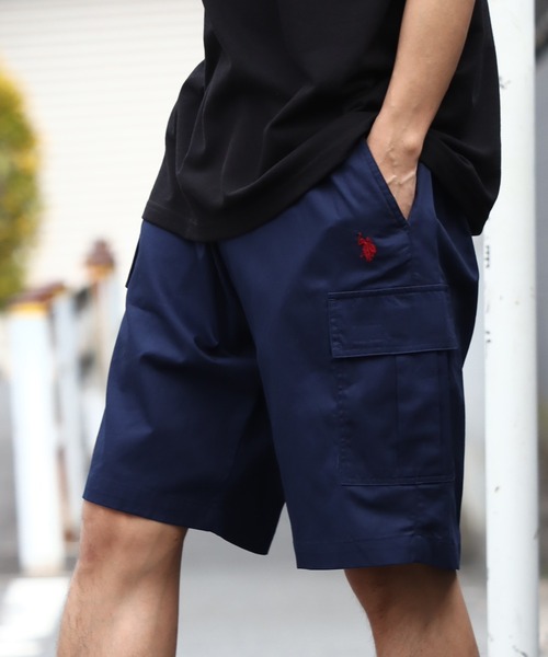 U.S. POLO ASSN.(ユーエスポロアッスン)の「【U.S. POLO ASSN./ユーエスポロアッスン】ポニー刺繍 コットンツイル カーゴショーツ(カーゴパンツ・メンズ・ネイビー/インディゴブルー/ベージュ/ブラック・M/L/LL)」の4枚目の写真