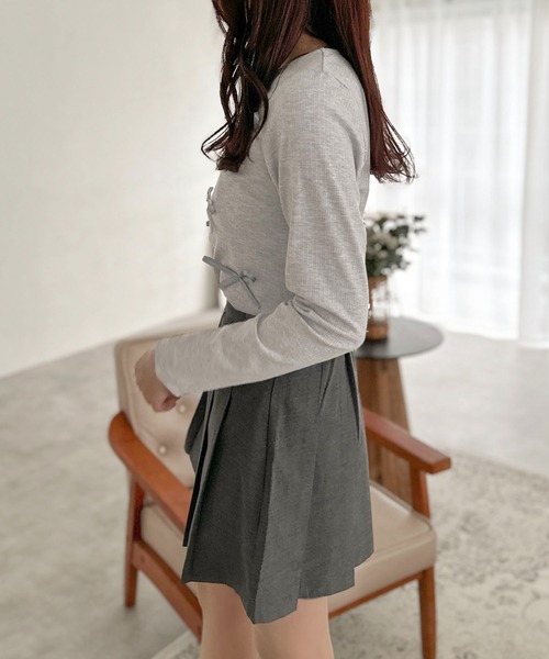 apres jour clair(アプレジュールクレア)の「【apres jour clair】リボンデザイントップス【ZOZOTOWN限定アイテム】(Tシャツ/カットソー・レディース・ブラック/グレー/オフホワイト・フリー/X-LARGE)」の17枚目の写真