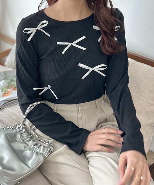 apres jour clair】リボンデザイントップス【ZOZOTOWN限定