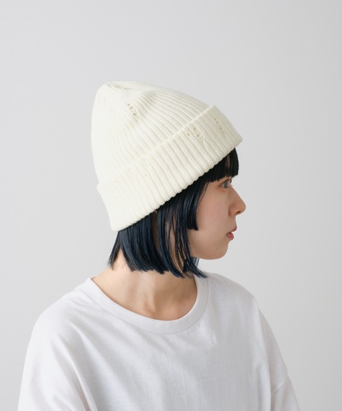 WHIMSIC（ウィムジック）の「【UNISEX】ダメージニットキャップ（ニットキャップ/ビーニー・メンズ・ホワイト/グレー/チャコールグレー・FREE）」の19枚目の写真