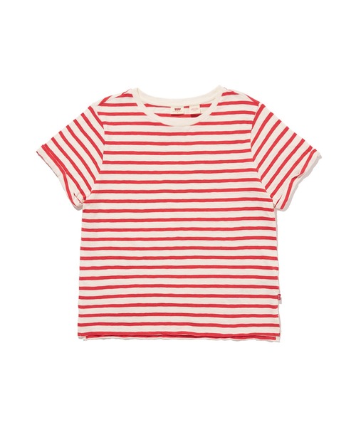タグ付　ツル　ボーダーカットソー　Plain　レッド タグ付 ツル ボーダーカットソー Plain レッド レディース