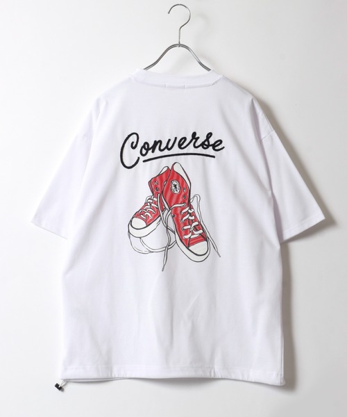 CONVERSE(コンバース)の「CONVERSE/コンバース UVカット 接触冷感 シューズイラストバックプリント 裾ドローコード付半袖Tシャツ レディース メンズ(Tシャツ/カットソー・メンズ・ホワイト/ブラック/ホワイト系その他2/ブラック系その他2/ブラック系その他/グレイッシュブルー/ホワイト系その他/グレー・LL/M/L)」の10枚目の写真
