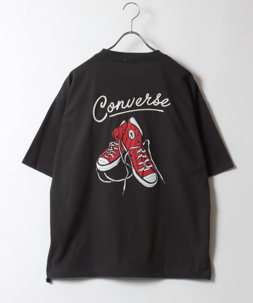 CONVERSE(コンバース)の「CONVERSE/コンバース UVカット 接触冷感 シューズイラストバックプリント 裾ドローコード付半袖Tシャツ レディース メンズ(Tシャツ/カットソー・メンズ・ホワイト/ブラック/ホワイト系その他2/ブラック系その他2/ブラック系その他/グレイッシュブルー/ホワイト系その他/グレー・LL/M/L)」の12枚目の写真