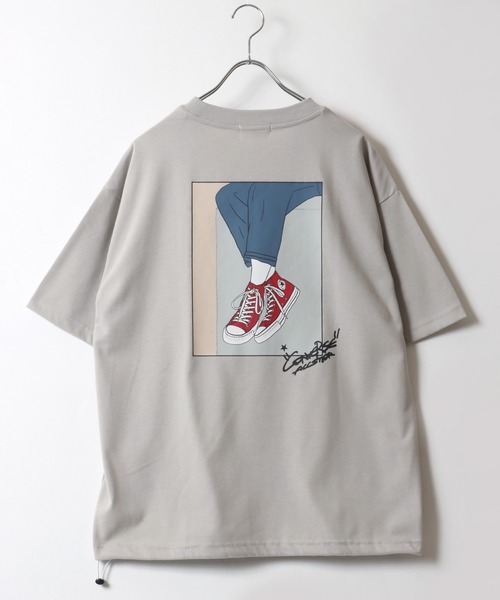 CONVERSE(コンバース)の「CONVERSE/コンバース UVカット 接触冷感 シューズイラストバックプリント 裾ドローコード付半袖Tシャツ レディース メンズ(Tシャツ/カットソー・メンズ・ホワイト/ブラック/ホワイト系その他2/ブラック系その他2/ブラック系その他/グレイッシュブルー/ホワイト系その他/グレー・LL/M/L)」の22枚目の写真