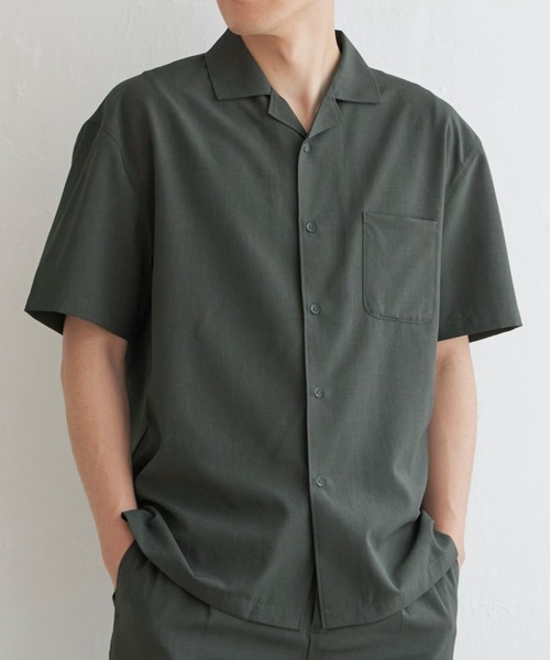 ikka（イッカ）の「【イージーケア／セットアップ対応】Reflax(R) リラックスオープンカラーシャツ（シャツ/ブラウス・メンズ・ブルー/チャコールグレー/ダークネイビー/グリーン/ベージュ・XL/L/M/S）」の3枚目の写真