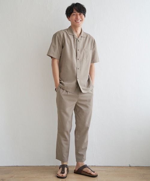 ikka（イッカ）の「【イージーケア／セットアップ対応】Reflax(R) リラックスオープンカラーシャツ（シャツ/ブラウス・メンズ・ブルー/チャコールグレー/ダークネイビー/グリーン/ベージュ・XL/L/M/S）」の8枚目の写真