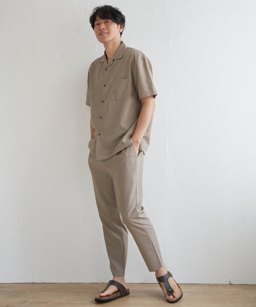 ikka（イッカ）の「【イージーケア／セットアップ対応】Reflax(R) リラックスオープンカラーシャツ（シャツ/ブラウス・メンズ・ブルー/チャコールグレー/ダークネイビー/グリーン/ベージュ・XL/L/M/S）」の9枚目の写真