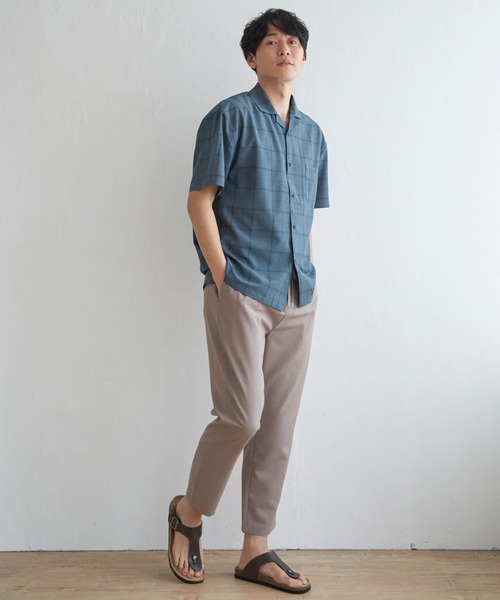 ikka（イッカ）の「【イージーケア／セットアップ対応】Reflax(R) リラックスオープンカラーシャツ（シャツ/ブラウス・メンズ・ブルー/チャコールグレー/ダークネイビー/グリーン/ベージュ・XL/L/M/S）」の12枚目の写真