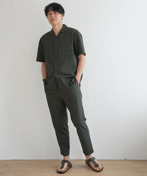 ikka（イッカ）の「【イージーケア／セットアップ対応】Reflax(R) リラックスオープンカラーシャツ（シャツ/ブラウス・メンズ・ブルー/チャコールグレー/ダークネイビー/グリーン/ベージュ・XL/L/M/S）」の7枚目の写真