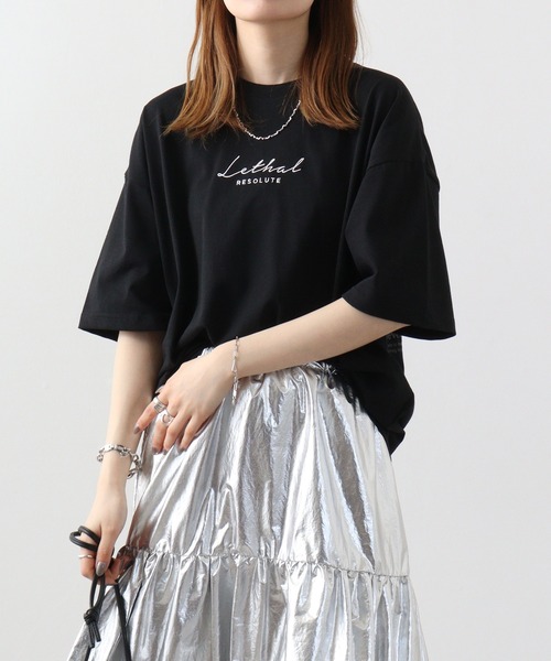 FUNALIVE(ファンアライブ)の「オーバーサイズ バックプリントTシャツフロント刺繍 半袖(Tシャツ/カットソー・メンズ・ライトグレー/レッド/ブラック/ホワイト・L/M/LL)」の11枚目の写真