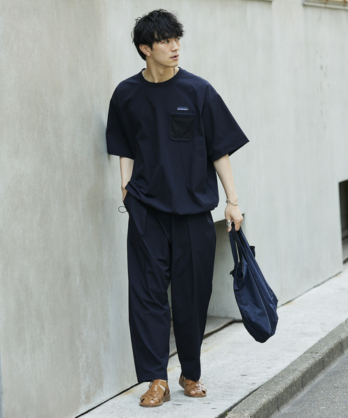 THOUSAND MILE（サウザンドマイル）の「THOUSAND MILE 別注セットアップ上下+トートバッグ 3点セット（Tシャツ/カットソー・メンズ・ブラック/ネイビー・MEDIUM/LARGE）」の7枚目の写真