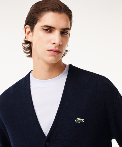 LACOSTE（ラコステ）の「オーガニックコットン オーバーサイズ Vネックカーディガン（カーディガン/ボレロ・メンズ・ライトブルー/レッド/ネイビー・3/2/5/4/6）」の6枚目の写真