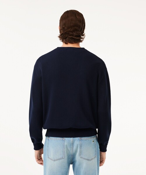 LACOSTE（ラコステ）の「オーガニックコットン オーバーサイズ Vネックカーディガン（カーディガン/ボレロ・メンズ・ライトブルー/レッド/ネイビー・3/2/5/4/6）」の7枚目の写真