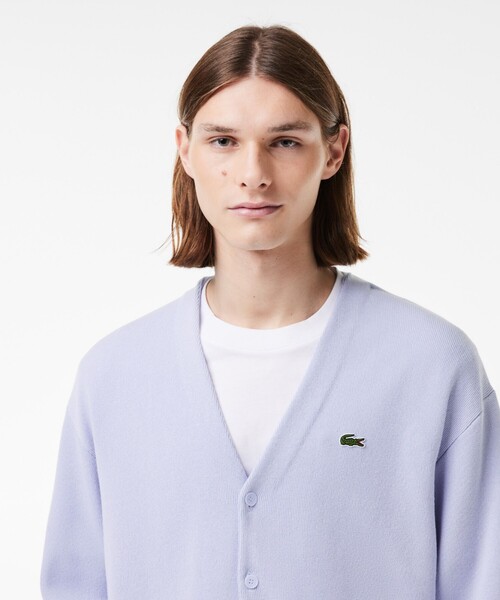 LACOSTE（ラコステ）の「オーガニックコットン オーバーサイズ Vネックカーディガン（カーディガン/ボレロ・メンズ・ライトブルー/レッド/ネイビー・3/2/5/4/6）」の12枚目の写真