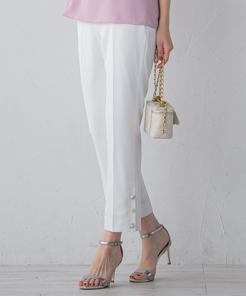 QUEENS COURT（クイーンズコート）の「マルチボタンパンツ≪洗濯機で洗える≫（その他パンツ・レディース・ピンク/ブラック/ホワイト/ブラック系その他・S/SS/M）」の2枚目の写真