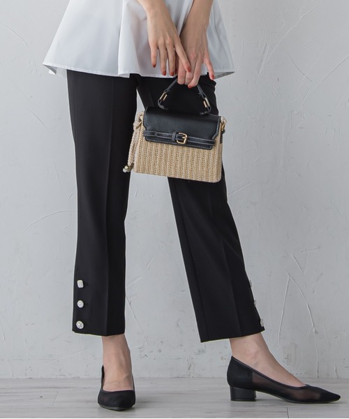 QUEENS COURT（クイーンズコート）の「マルチボタンパンツ≪洗濯機で洗える≫（その他パンツ・レディース・ピンク/ブラック/ホワイト/ブラック系その他・S/SS/M）」の3枚目の写真