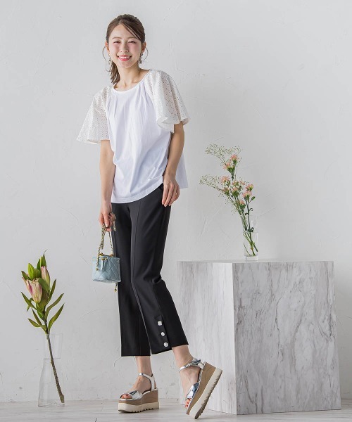 QUEENS COURT（クイーンズコート）の「マルチボタンパンツ≪洗濯機で洗える≫（その他パンツ・レディース・ピンク/ブラック/ホワイト/ブラック系その他・S/SS/M）」の22枚目の写真