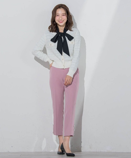 QUEENS COURT（クイーンズコート）の「マルチボタンパンツ≪洗濯機で洗える≫（その他パンツ・レディース・ピンク/ブラック/ホワイト/ブラック系その他・S/SS/M）」の5枚目の写真