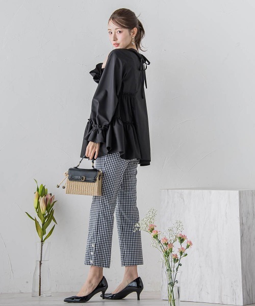 QUEENS COURT（クイーンズコート）の「マルチボタンパンツ≪洗濯機で洗える≫（その他パンツ・レディース・ピンク/ブラック/ホワイト/ブラック系その他・S/SS/M）」の6枚目の写真