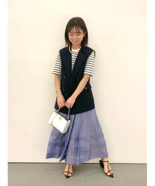 allureville（アルアバイル）の「【セットアップ対応可能】麻調カルゼフリンジジレ（ベスト・レディース・ネイビー/ベージュ/ブラック・2）」の14枚目の写真