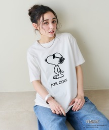 【PEANUTS/ピーナッツ】SNOOPY/スヌーピー「JOE COOL」フロッキープリントTシャツ