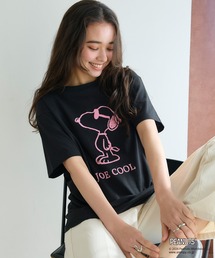 【PEANUTS/ピーナッツ】SNOOPY/スヌーピー「JOE COOL」フロッキープリントTシャツ
