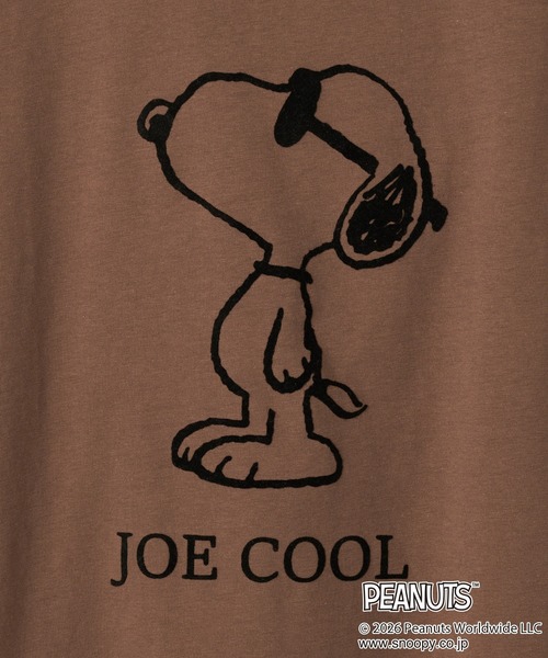 PEANUTS(ピーナッツ)の「【PEANUTS/ピーナッツ】SNOOPY/スヌーピー「JOE COOL」フロッキープリントTシャツ(Tシャツ/カットソー・レディース・オレンジ/ネイビー/杢グレー/オフホワイト/ブラック/ブラウン・3L/LL/L/M)」の11枚目の写真