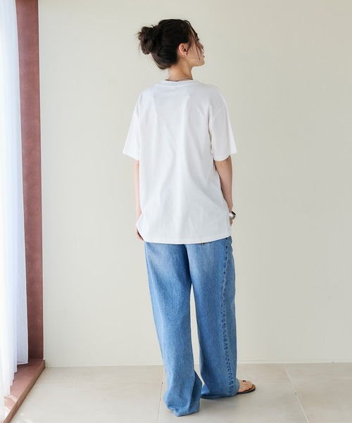 PEANUTS(ピーナッツ)の「【PEANUTS/ピーナッツ】SNOOPY/スヌーピー「JOE COOL」フロッキープリントTシャツ(Tシャツ/カットソー・レディース・オレンジ/ネイビー/杢グレー/オフホワイト/ブラック/ブラウン・3L/LL/L/M)」の22枚目の写真