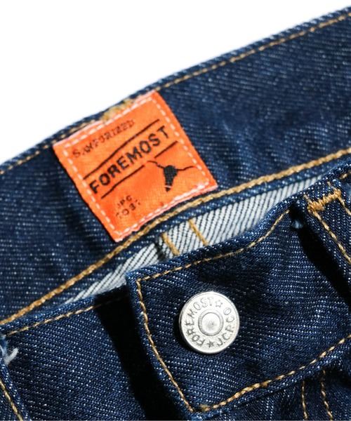 FOREMOST 5POCKET PANT ONEWASH 後調節帶5口袋一次水洗丹寧長褲