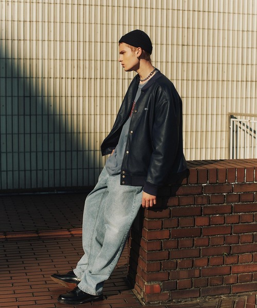 Subciety(サブサエティ)の「FAKE LEATHER STADIUM JKT(スタジャン・メンズ・ブラック/イエロー/ネイビー・X-LARGE/LARGE/MEDIUM/SMALL)」の16枚目の写真